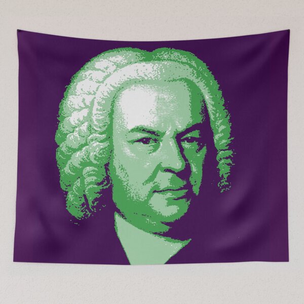 Item preview, Johann Sebastian Bach Green Purple Portrait designed and sold by zavadadesigns.
