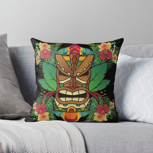 Multicolor Hawaii Tiki BR God Tiki Totem PO Throw Pillow 16x16 Multicolor Hawaii Tiki BR God Tiki Totem PO Throw Pillow 16x16
