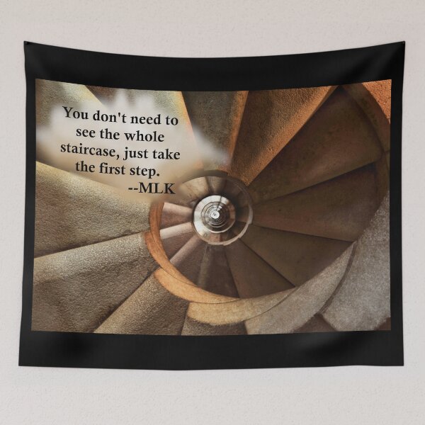 Item preview, MLK inspirational quote - Take the first step designed and sold by ittybittyowl.