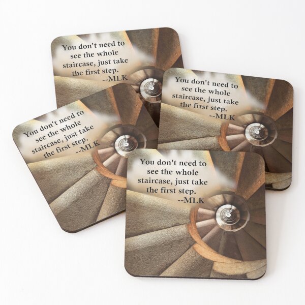 Item preview, MLK inspirational quote - Take the first step designed and sold by ittybittyowl.
