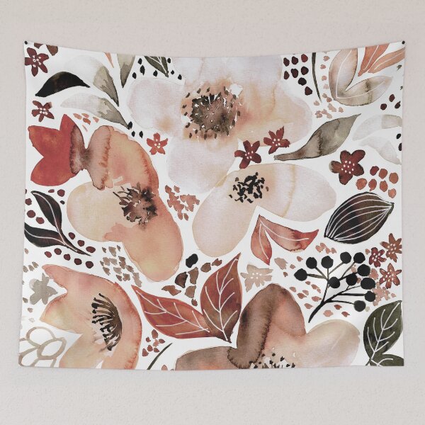 Artikelvorschau, Herbstliche Blumenaquarellmalerei entworfen und verkauft von Anne-Marie Bloor.
