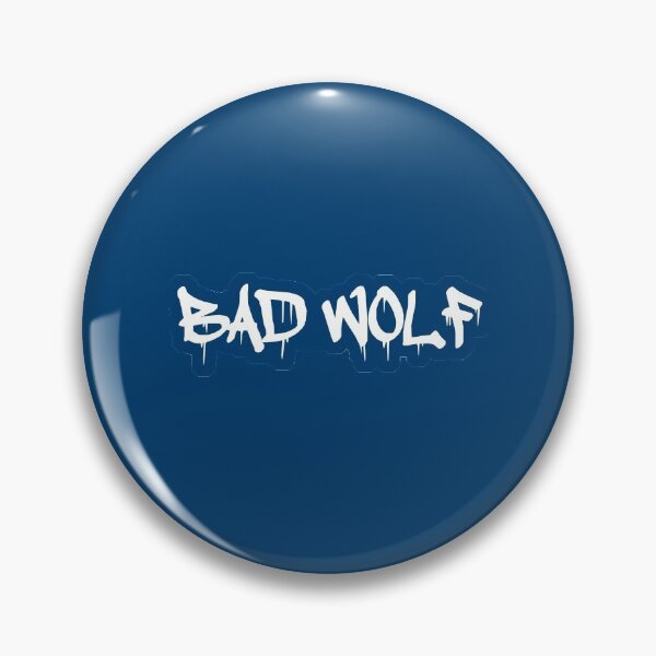 Item preview, Bad Wolf in White Spray Paint Dripping Framed in Regal Blue designed and sold by Darcy777.