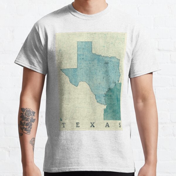Texas Map Blue Vintage Classic T-Shirt