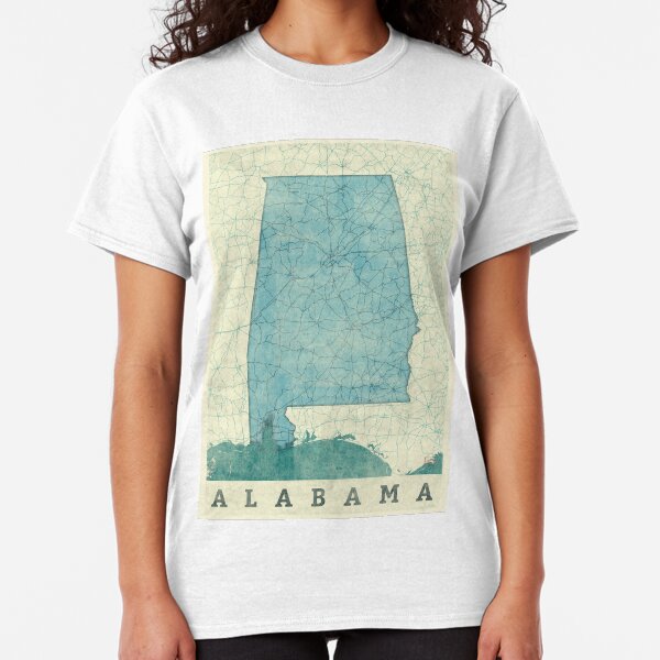 Alabama Map Blue Vintage Classic T-Shirt