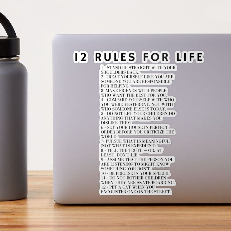 12 rules for life jordan peterson (version 1) Stickers by arch0wl, Redbubble