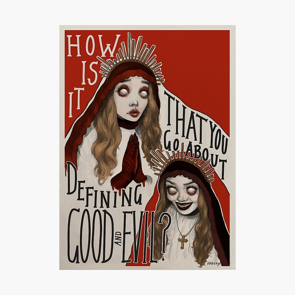 How is it that you go about defining good and evil? (Coloured) Poster for  Sale by abbiekye | Redbubble