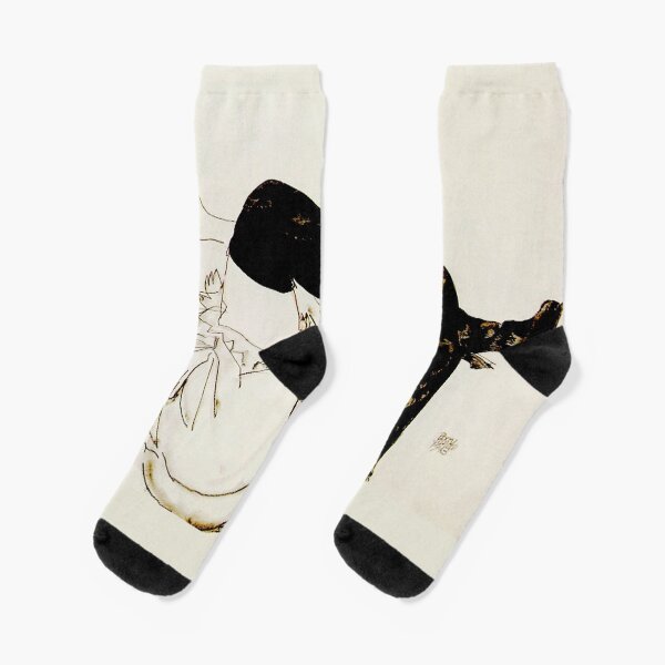 Egon Schiele | "Femme en bas noirs" Chaussettes