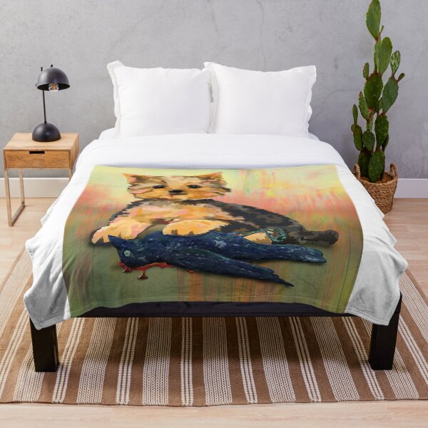 Item preview, Yorkie with dead crow, raven designed and sold by Jaime Brash.
