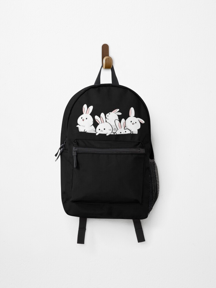 Bunnies coming out of pocket Backpack by sunny-tees