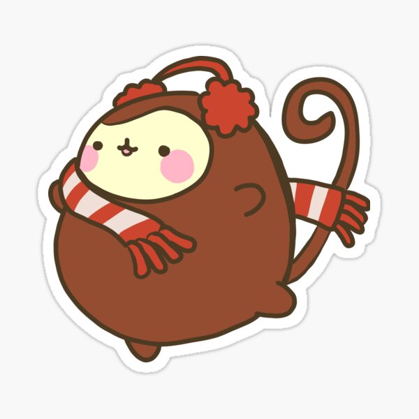 Christmas scarf Monkey Sticker