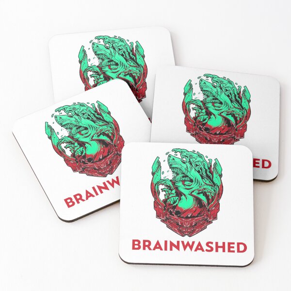 Item preview, Brainwashed Red And Green Cyber Shark designed and sold by Mustard Prophet.