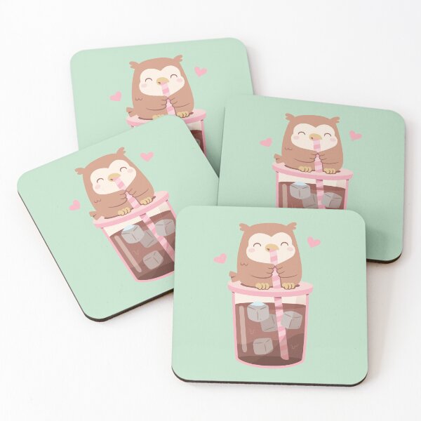 Item preview, Cute Little Owl Enjoying Iced Coffee designed and sold by rustydoodle.