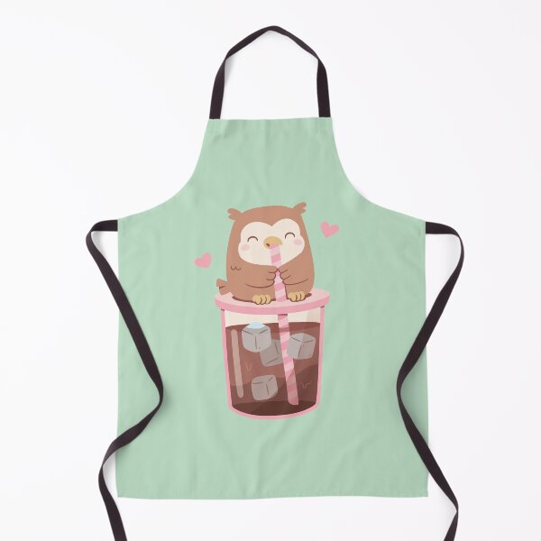 Item preview, Cute Little Owl Enjoying Iced Coffee designed and sold by rustydoodle.