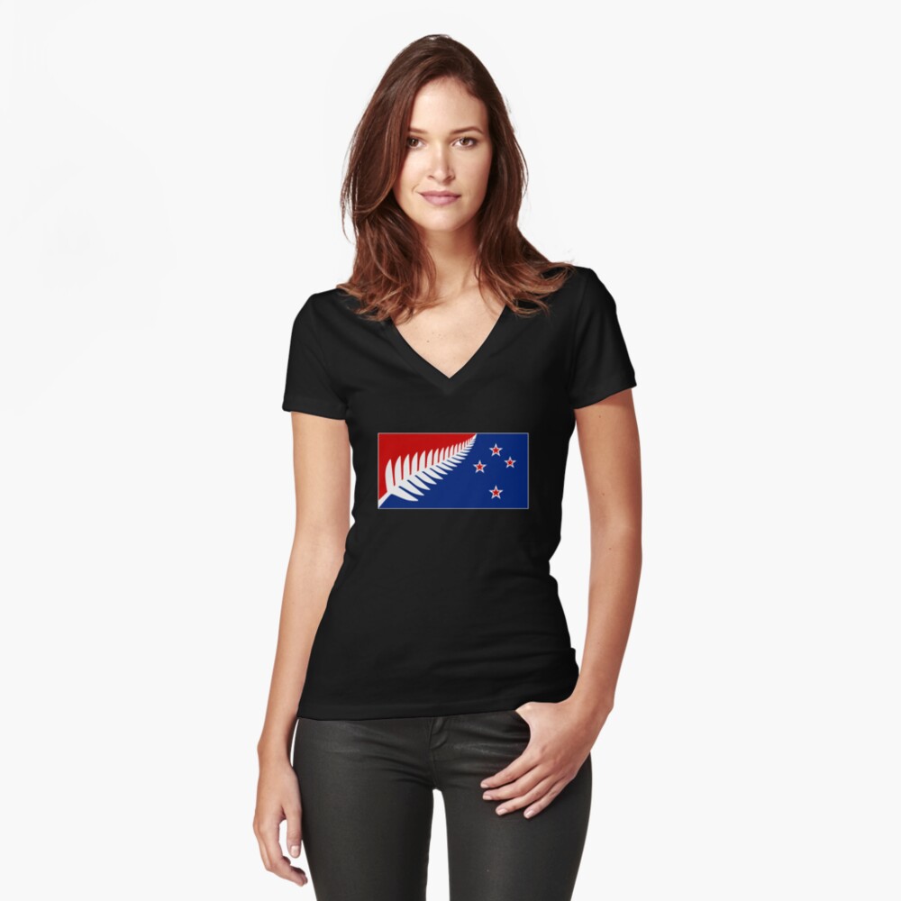Item preview, Fitted V-Neck T-Shirt designed and sold by SilverFernFlag.