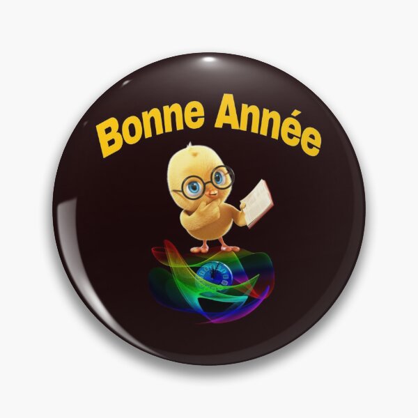 Item preview, happy new year in French. bonne année. cute chick genius. clock designed and sold by doctors-apparel.