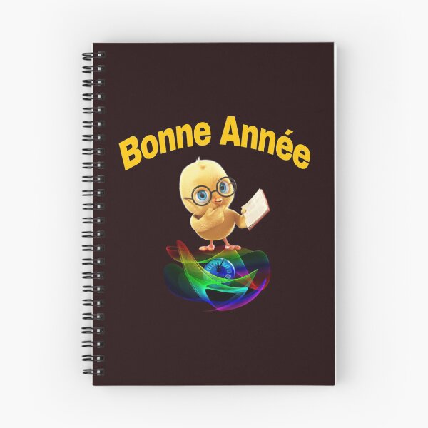 Item preview, happy new year in French. bonne année. cute chick genius. clock designed and sold by doctors-apparel.