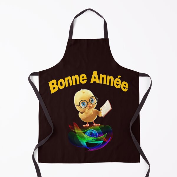 Item preview, happy new year in French. bonne année. cute chick genius. clock designed and sold by doctors-apparel.