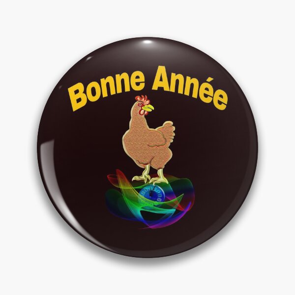 Item preview, happy new year in French. bonne année. hen .clock designed and sold by doctors-apparel.
