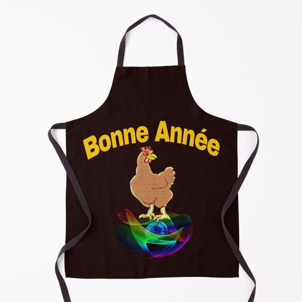 Item preview, happy new year in French. bonne année. hen .clock designed and sold by doctors-apparel.