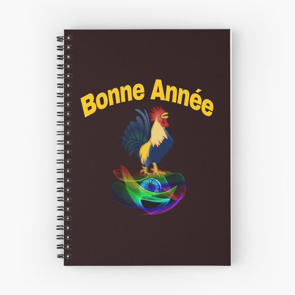 Item preview, happy new year in French. bonne année.rooster.clock designed and sold by doctors-apparel.