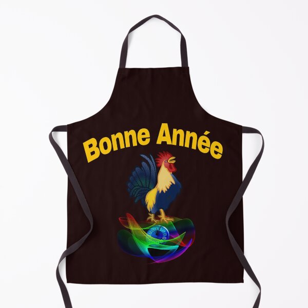Item preview, happy new year in French. bonne année.rooster.clock designed and sold by doctors-apparel.