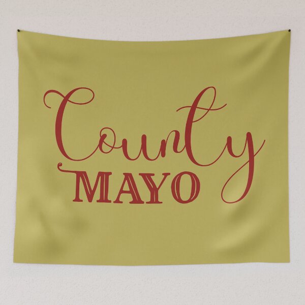 Item preview, County Mayo in Deep Red font designed and sold by irishorbust.