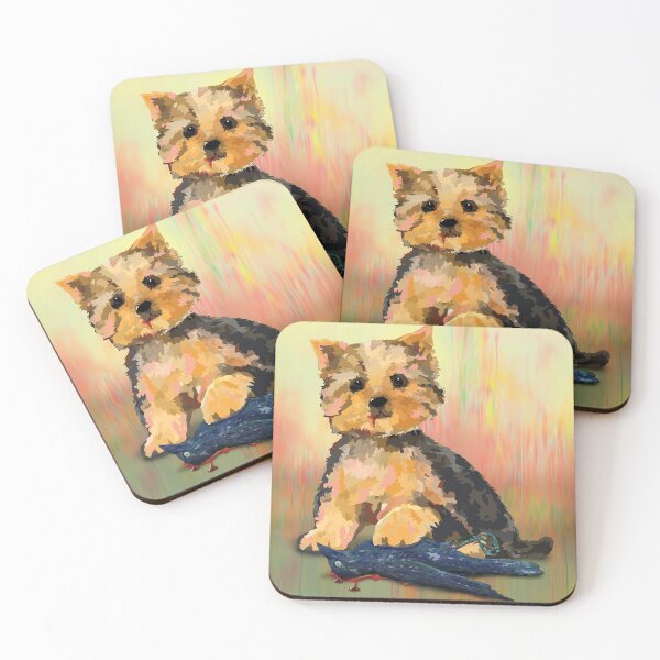 Item preview, Copy of Yorkie with dead crow, raven designed and sold by Jaime Brash.