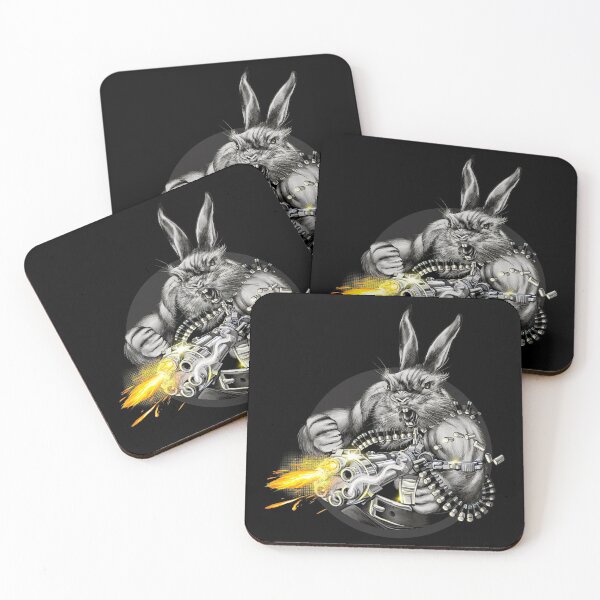 Aperçu de l'œuvre Lapin avec une mitrailleuse créée et vendue par CreativeGiant.