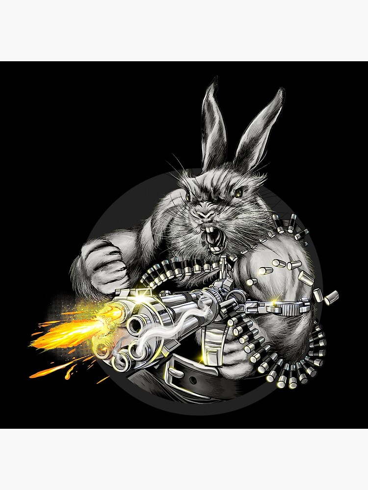 Bunny With a Machine Gun Art Board Print for Sale by CreativeGiant