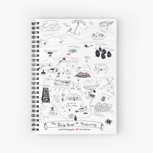 Item preview, The Map of the Quest for Daily Productivity designed and sold by redpenblackpen.