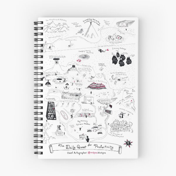 Item preview, The Map of the Quest for Daily Productivity designed and sold by redpenblackpen.