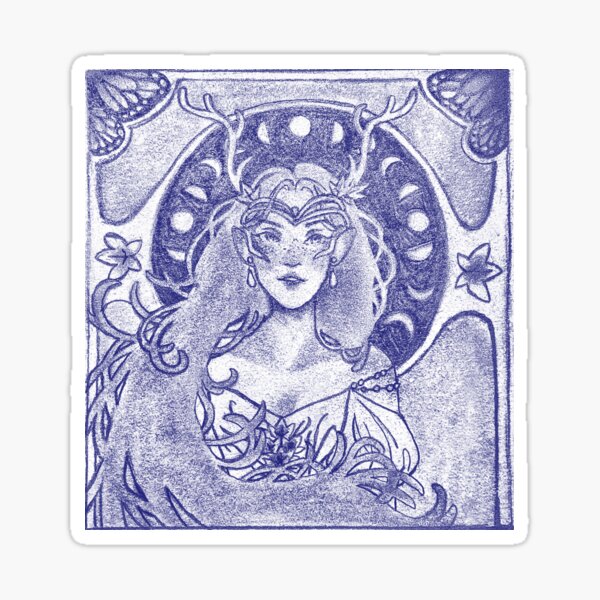 Item preview, Art Nouveau Keyleth designed and sold by roundaxolotl.