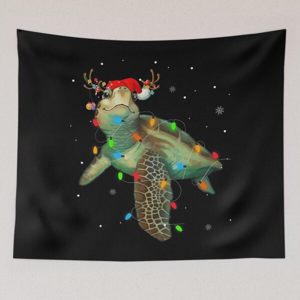 Item preview, Sea Turtle Christmas Lights Funny Santa Hat Merry Christmas designed and sold by juansstanley.