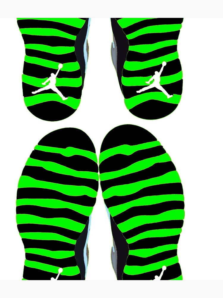 Black and lime top green jordans 10s