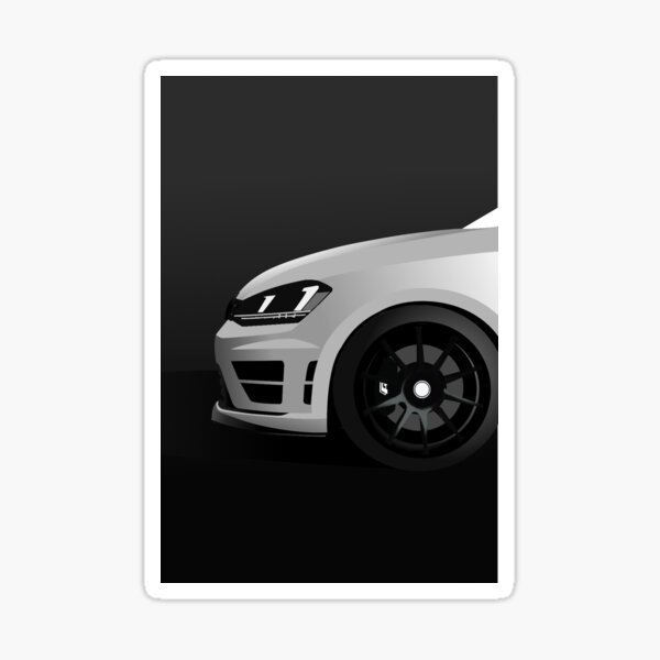 MK7 Golf R Side Shot Blanc Sticker