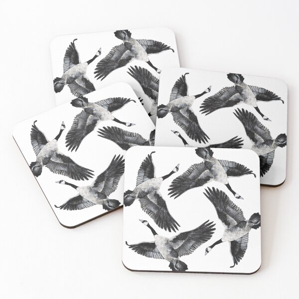 Item preview, Goose Print - Black and White Geese - Hunting Pattern designed and sold by Uplift Illustrations.