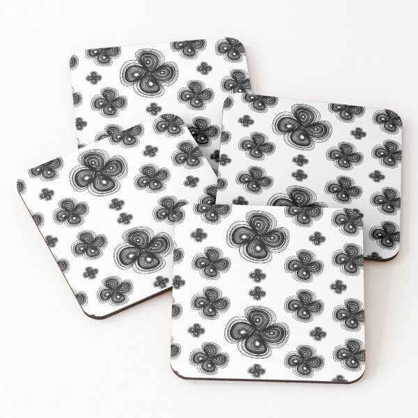 Item preview, Many double chaotic strange attractor design pattern - black designed and sold by rahilvalani.
