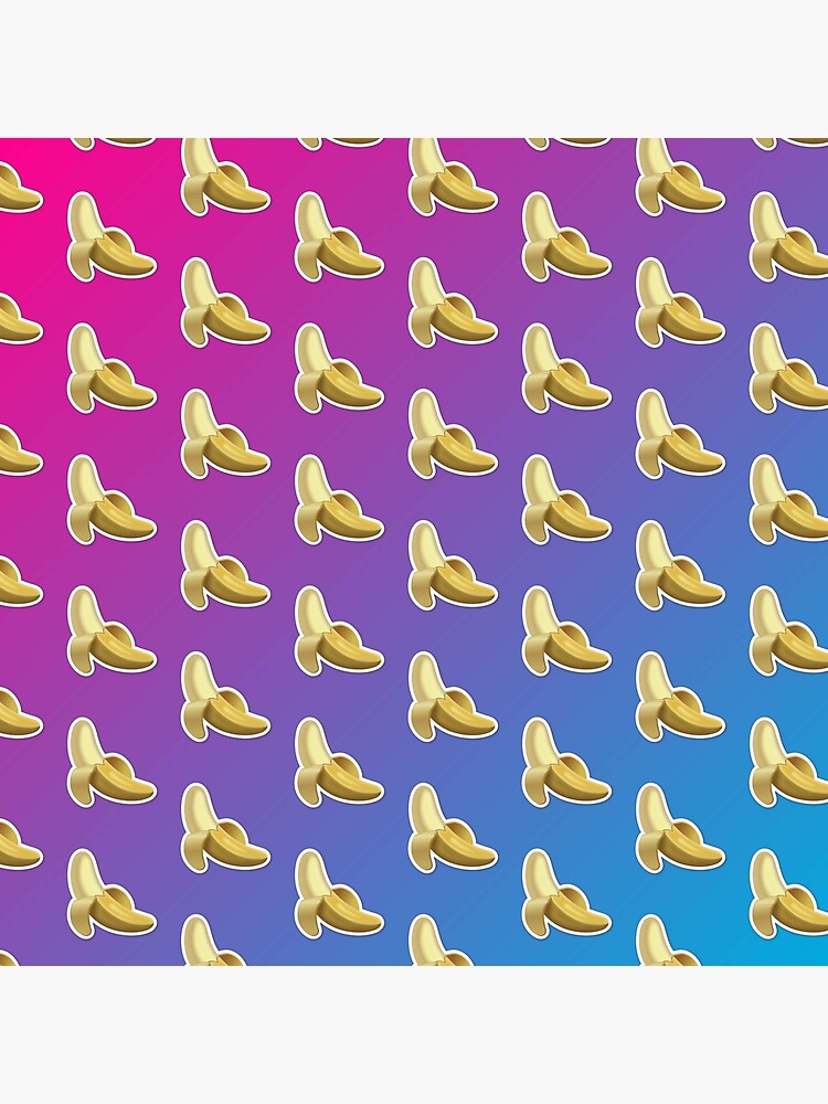 "Banana Emoji Pattern Pink and Blue" Poster by llier4 Redbubble
