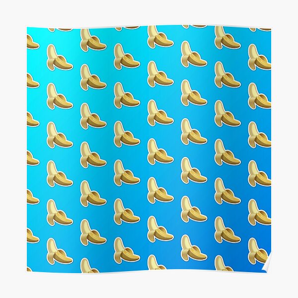 "Banana Emoji Pattern Blue" Poster for Sale by llier4 Redbubble