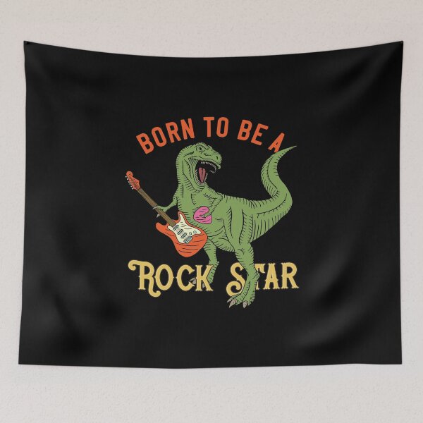 Item preview, Dinosaur With Guitar - Born To Be A Rock Star designed and sold by Two Left Hands Design.