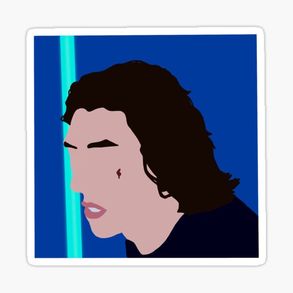 Vista previa del artículo con la obra «Pegatina Minimal Ben Solo Handdrawn», diseñado y vendido por 10ecargs.