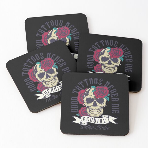 Item preview, Skull Roses - Good Tattoos Never Die designed and sold by Two Left Hands Design.