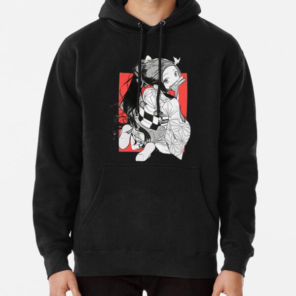 LZZSWDT Anime Hoodie Mange Demon Slayer Tanjiro Nezuko Pullover Man Women Sweatshirt Harajuku Kimetsu No Yaiba Fleece Coat