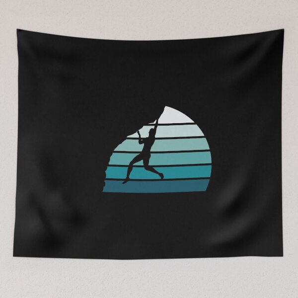 Item preview, Rock Climbing Climber Vintage Blue Stripes designed and sold by EstelleStar.