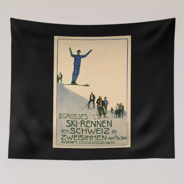 Item preview, retro zweisimmen ski rennen designed and sold by CorasPosters.