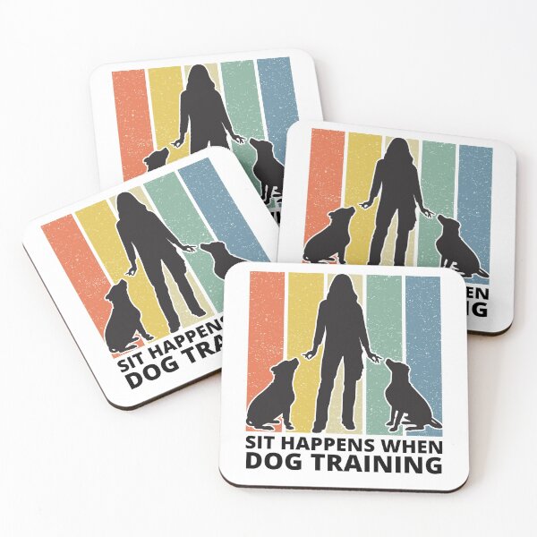 Item preview,  Dogtraining / Dog coach / Female dog trainer with two dogs silhouette / sit happens when dog training designed and sold by portrait4you.