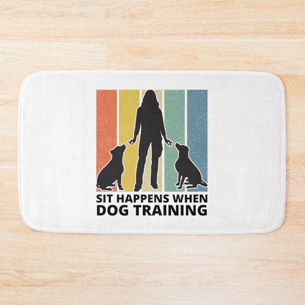 Item preview, Dogtraining / Dog coach / Female dog trainer with two dogs silhouette / sit happens when dog training designed and sold by portrait4you.