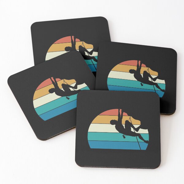 Item preview, Rock Climb Silhouette Retro Sun Background designed and sold by EstelleStar.