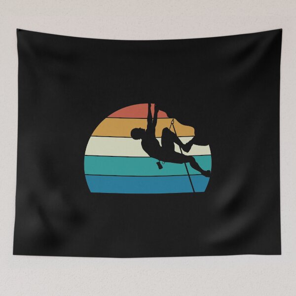 Item preview, Rock Climb Silhouette Retro Sun Background designed and sold by EstelleStar.