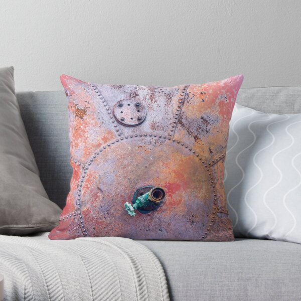 Rusty Water Tank Base Throw Pillow